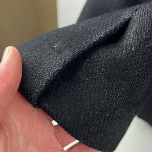 Gorgeous Black Louben Felt Pea Coat with Velvet Collar - Picture 5 of 10